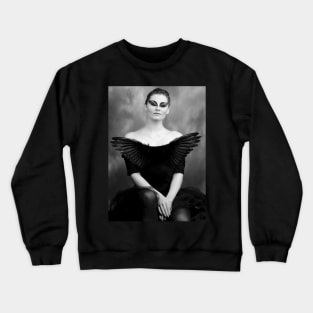 Ballet dancer sitting in Black Swan style costume. Crewneck Sweatshirt